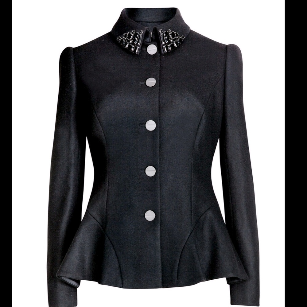 Ted Baker Embellished Peplum Wool/Cashmere Coat